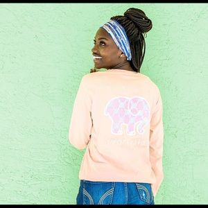 IVORY ELLA PEACH PINEAPPLE LONG SLEEVE SHIRT WOMEN